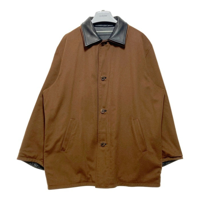 Salvatore Ferragamo サルヴァトーレフェラガモ ナッパレザー×カシミア リバーシブルコート ブラック×キャメル size54 瑞穂店