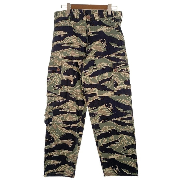 U.S.ARMY レプリカ タイガーストライプ ミリタリーカーゴパンツ ボタンフライ カモフラージュ Size L 福生店