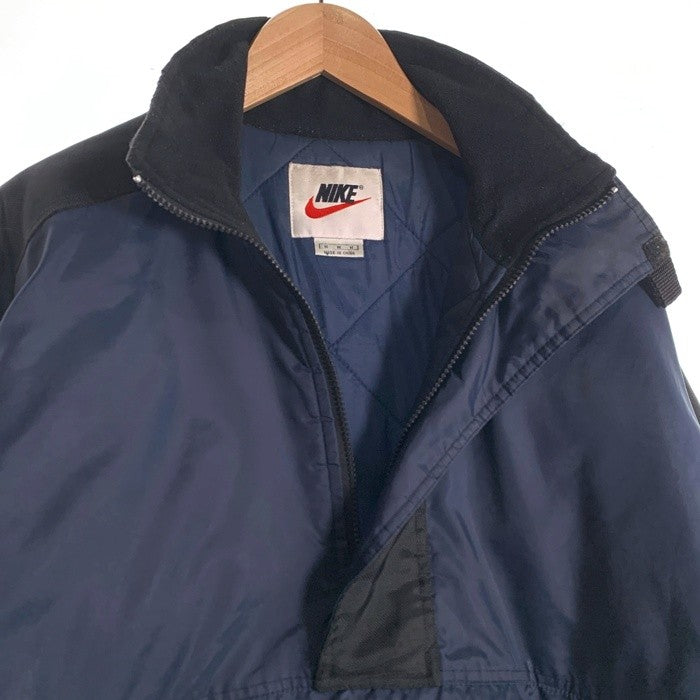 90-00's NIKE ナイキ ナイロン アノラック プルオーバージャケット 中綿 ネイビー ブラック Size M 福生店