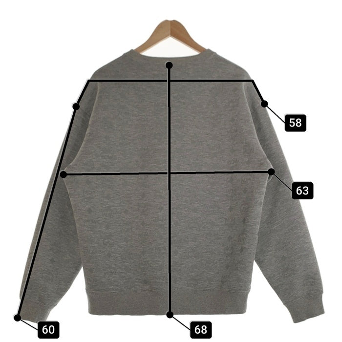 MCM by PHENOMENON エムシーエム バイ フェノメノン Reflective Monogram Sweat Shirt リフレクティブ モノグラム クルーネック スウェットトレーナー グレー MHAASJP01EG00L SizeL 福生店