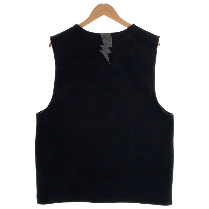 Vin & Age ヴィンアンドエイジ TYPE VRV2 Naughty Rug Vest 稲妻刺繍 コットンラグ チマヨ型ベスト ブラック Size XXL 福生店