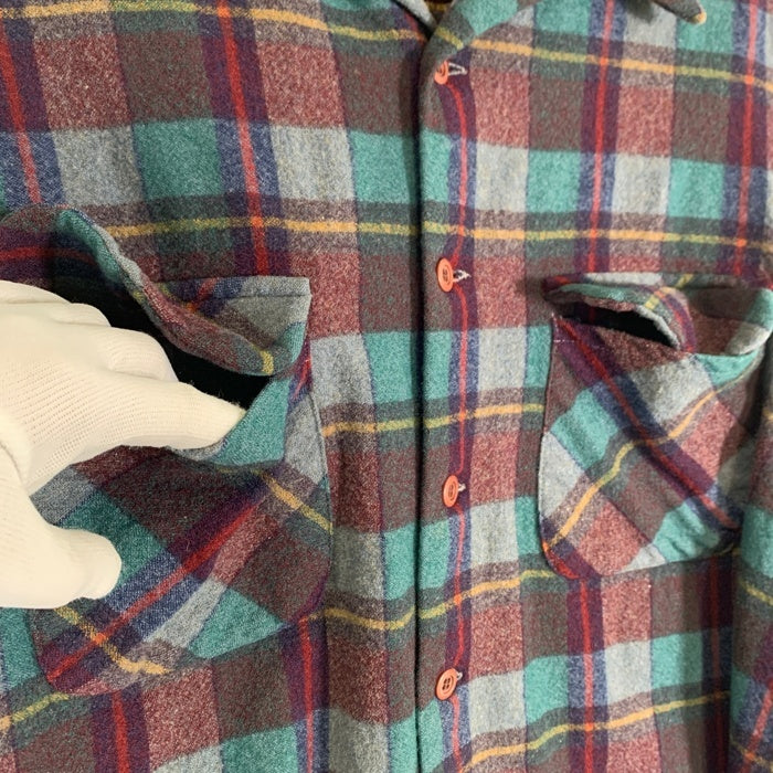 70's PENDLETON ペンドルトン ボードシャツ チェックウール グリーン Size XL 福生店