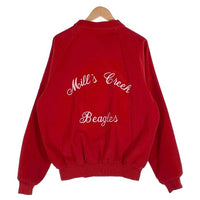 80-90's K-BRAND コーデュロイ リブジャケット ワッペン 刺繡 スナップボタン レッド USA製 Size L 福生店