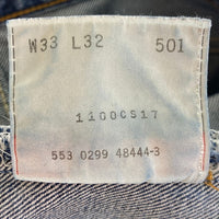 Levi's リーバイス 501 USA製 ボタン裏553 99年製 デニムパンツ ライトインディゴ size33 瑞穂店