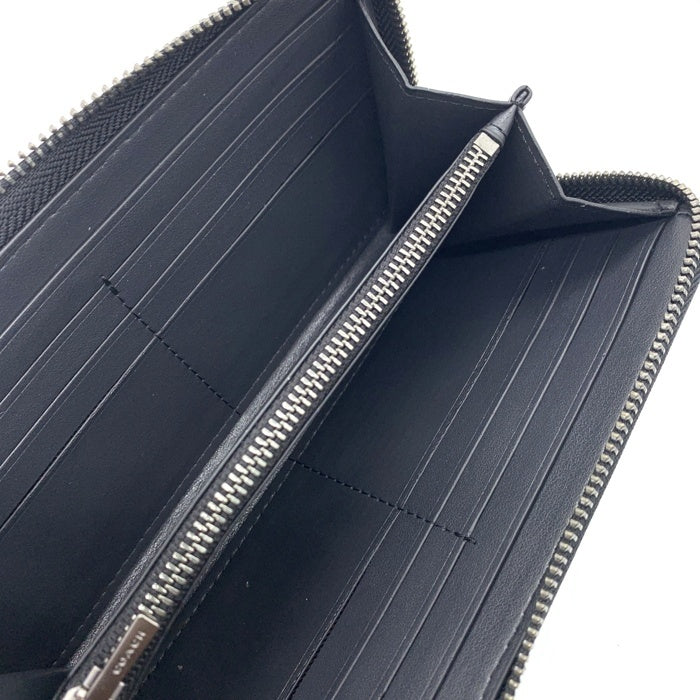 COACH コーチ ラウンドファスナーレザーウォレット ベースボールステッチ ブラック ブラウン 長財布 F21369 福生店