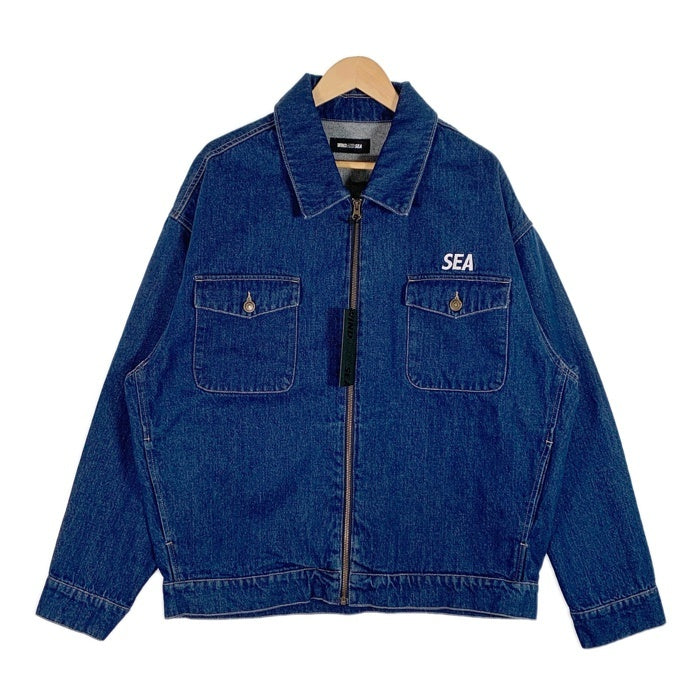 WIND AND SEA ウィンダンシー 24SS Front Zip Denim Jacket フロントジップ デニムジャケット プリント インディゴ WDS-O-ATTP-24-Q3-JK-01 Size XL 福生店