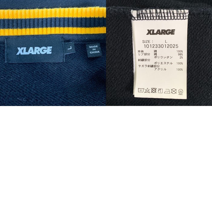 X-LARGE エクストララージ 23AW RETRO CREWNECK SWEAT クルーネックスウェットトレーナー ブラック イエロー 101233012025 Size L 福生店