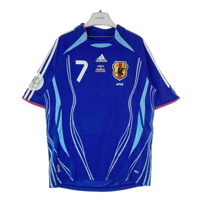 日本代表 中田 2006年 ドイツW杯 クロアチア戦マッチデーパッチ付きユニフォーム ブルー size4XO 瑞穂店