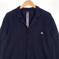 BURBERRY BLACK LABEL バーバリーブラックレーベル コットン 3B テーラードジャケット カジュアル ネイビー BMV79-810-28 Size 2 福生店
