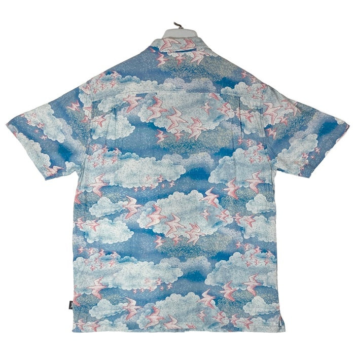 STUSSY ステューシー Cloud and Birds Aloha クラウド バード アロハシャツ ブルー sizeM 瑞穂店