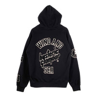 WIND AND SEA ウィンダンシー HYSTERIC GLAMOUR ヒステリックグラマー VARSITY HOODIE バーシティフーディ プルオーバースウェットパーカー ブラック WDS-C-HYS-23-AP-Q1-15 Size L 福生店