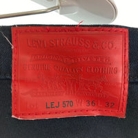 Levi's リーバイス LEJ 570 立体裁断 バギーテーパード デニムパンツ ブラック sizeW36 瑞穂店