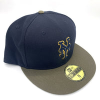 NEW ERA ニューエラ 59FIFTY Newyork Mets ニューヨークメッツ ベースボール キャップ ネイビー オリーブ Size 8 (63.5cm) 福生店