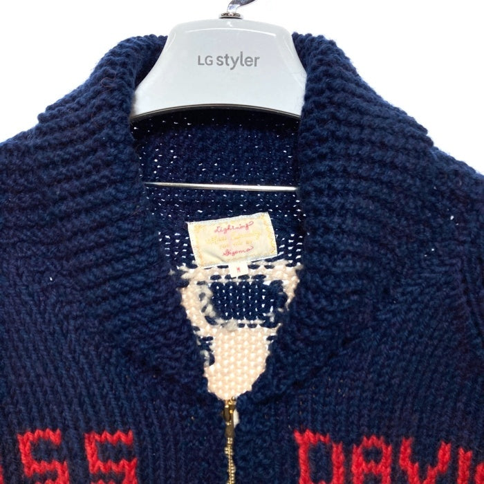 Gizemo Lightning ライトニングプロデュース USN カウチンセーター ネイビー Size M 瑞穂店