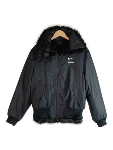 AMBUSH×NIKE アンブッシュ×ナイキ AQ9225-010 18AW Reversible Faux Fur Coat Jacket リバーシブルフェイクファー ジップアップブルゾン ブラック sizeS 瑞穂店