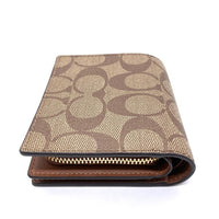 COACH コーチ C3309 シグネチャーキャンバス スナップウォレット 二つ折り財布 ブラウン 瑞穂店