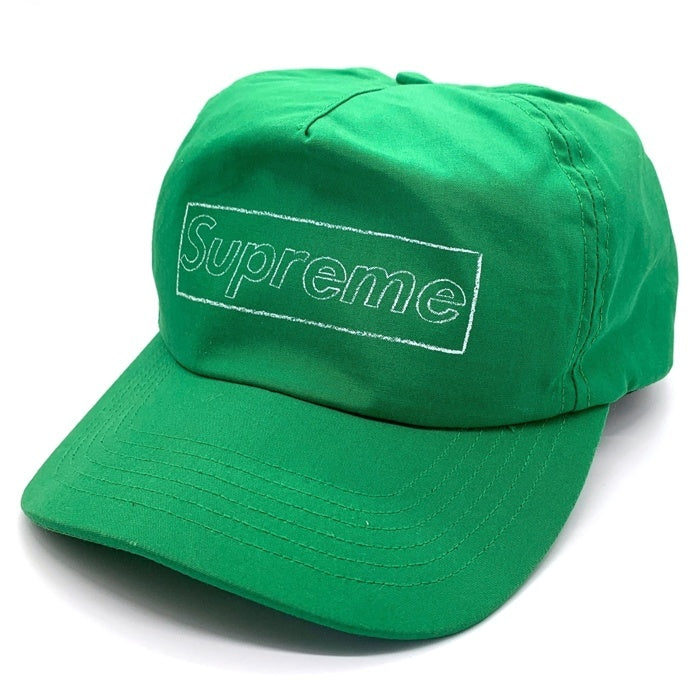 SUPREME シュプリーム KAWS カウズ 21SS Chalk Logo 5-Panel Cap チョークロゴ 5パネルキャップ スナップバックキャップ グリーン USA製 福生店