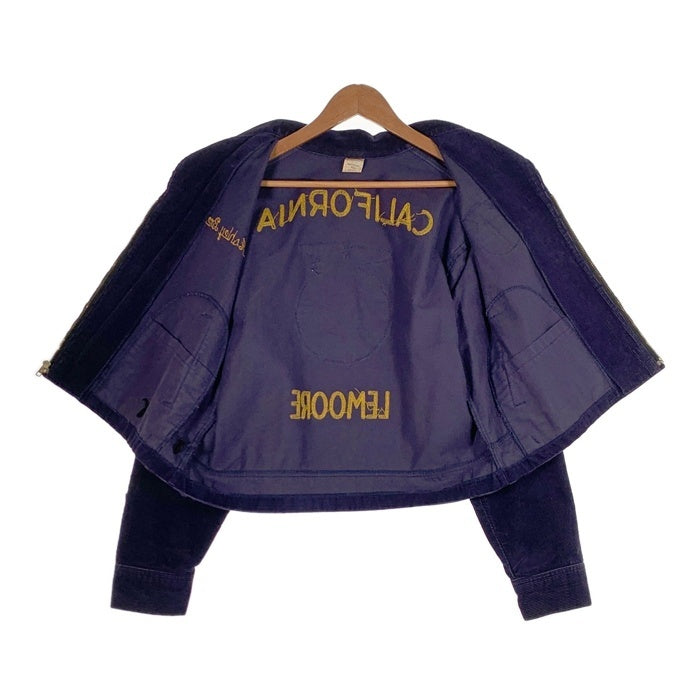 70`s NATIONAL FFA コーデュロイ ファーマーズジャケット ジップアップ ネイビー ワッペン 短丈 Size 44 福生店