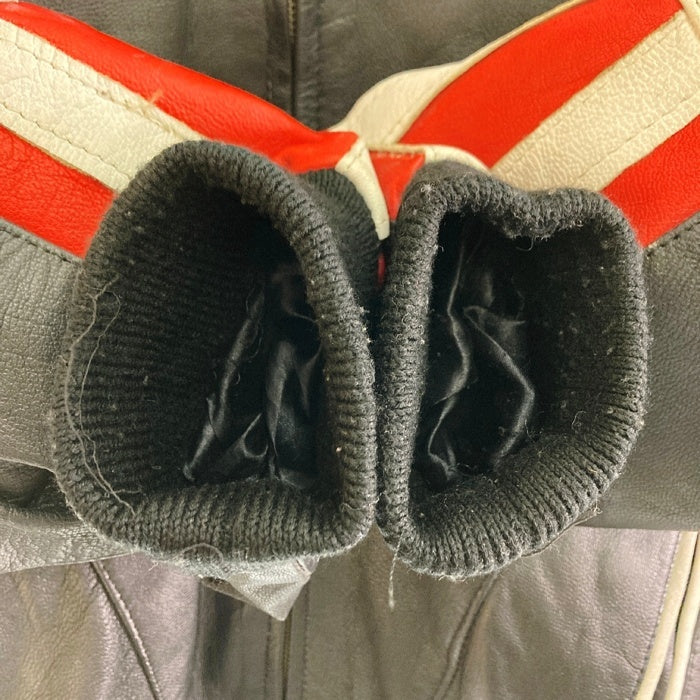 HOT LEATHERS ホットレザー USAワッペン 星条旗 シングル ライダースジャケット ブラック sizeL 瑞穂店