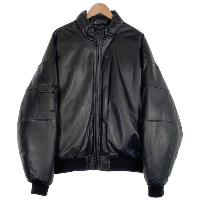 Evisen Skateboards エビセン スケートボード WYE'Ⅱ BE BACK LEATHER DOWN 羊革 ラムレザー ダウン ジャケット ブラック Size XL 福生店