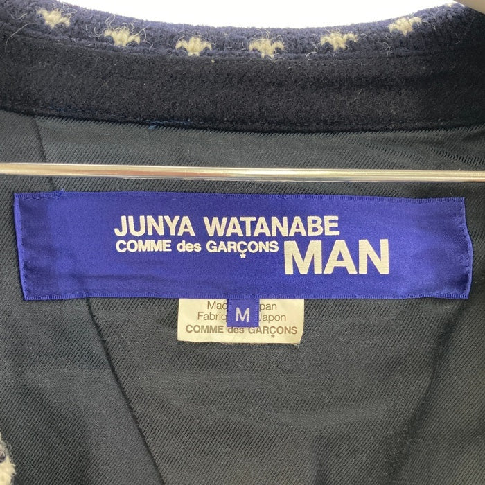 JUNYA WATANABE COMME des GARCONS MAN ジュンヤワタナベ コムデギャルソンマン WH-J010 AD2011 ノルディック柄 ウール ニット テーラードジャケット ネイビー sizeM 瑞穂店