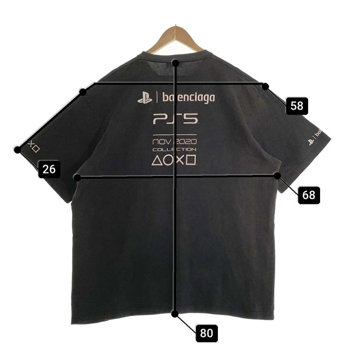 BALENCIAGA バレンシアガ 21AW PS5 ロゴプリント オーバーサイズTシャツ ブラック 651795 TKVF3 Size XL 福生店