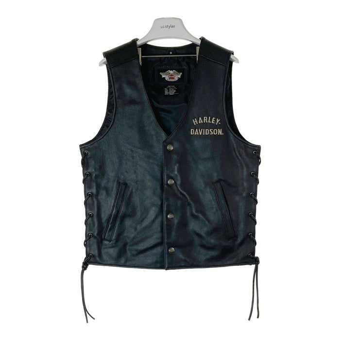 HARLEY DAVIDSON ハーレーダビッドソン レザーベスト ブラック sizeS 瑞穂店
