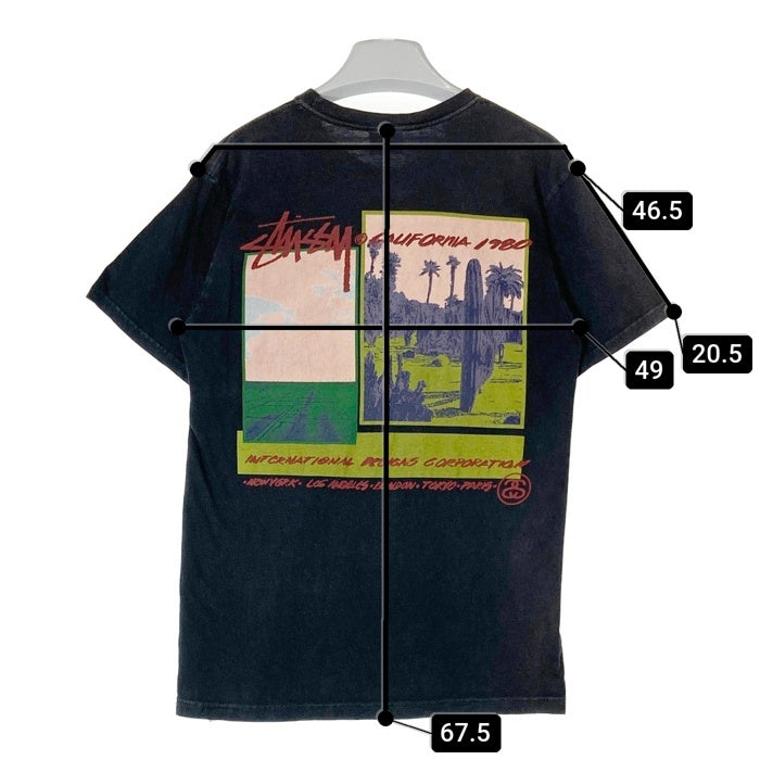 STUSSY ステューシー CALIFORNIA 1980 PALM DESERT Tシャツ ブラック sizeS 瑞穂店