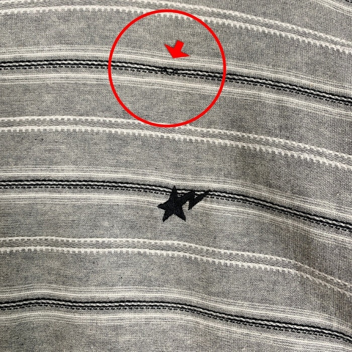 A BATHING APE アベイシングエイプ BAPESTA刺繡 ボーダーTシャツ グレー 日本製 Size L 福生店