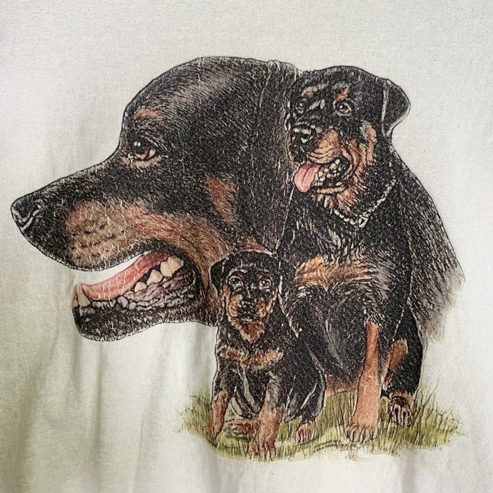 90-00's Dog Print Tee ドッグ プリントTシャツ ホワイト anvil2枚 Size XL 福生店