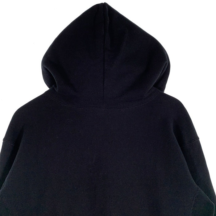 Champion チャンピオン リバースウィーブ プルオーバースウェットパーカー 単色タグ復刻 カレッジワッペン ブラック C3-W112 Size L 福生店