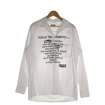 S'YTE サイト ヨウジヤマモト メッセージプリントシャツ ホワイト オープンカラー UT-B64-036 Size 3 福生店