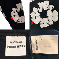 READYMADE レディメイド DENIM TEARS デニムティアーズ COTTON WREATH HOODIE コットンリースフーディ プルオーバースウェットパーカー ブラック ホワイト RE-DT-BK-00-00-08 Size L 福生店