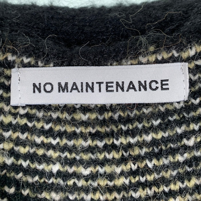 NO MAINTENANCE ノーメンテナンス アクリル ウール ニットカーディガン ブラック Size S 福生店