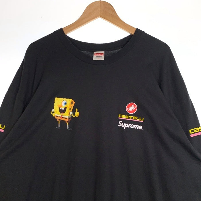 SUPREME シュプリーム 25SS SpongeBob Castelli Racing L/S Tee スポンジボブ カステリレーシング ロングスリーブTシャツ プリント ブラック Size XXL 福生店