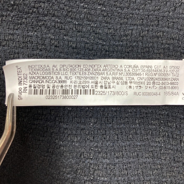 ZARA ザラ タグ付き バーズアイベスト 2325 173 800 ブラック sizeS 瑞穂店