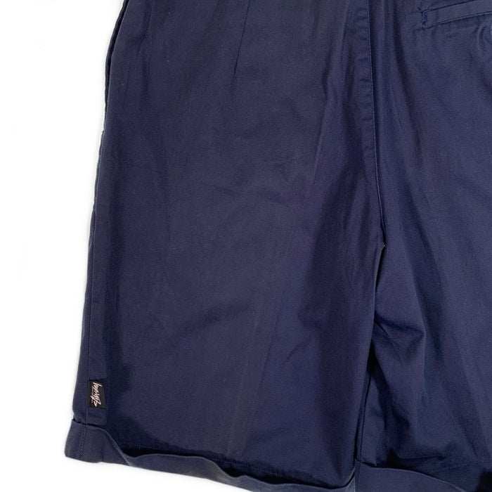 80-90's STUSSY ステューシー 2タック チノ ショーツ ショートパンツ ネイビー 黒タグ Size 32 福生店