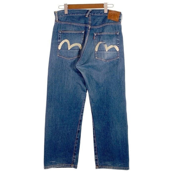 EVISU エヴィス ストレート デニム カモメペイント 隠しリベット インディゴ Lot.2001 Size 35×35 福生店