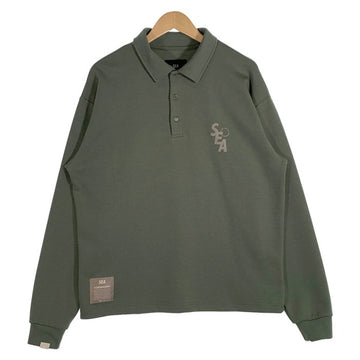 WIND AND SEA ウィンダンシー ポンチスウェット ロングスリーブポロシャツ オリーブ WDS-O-MILTECH-23-Q2-CS-03 Size M 福生店