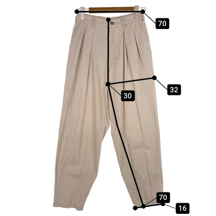 80's STUSSY ステューシー 2タック コットンテーパードパンツ ベージュ USA製 黒タグ Size 30 福生店