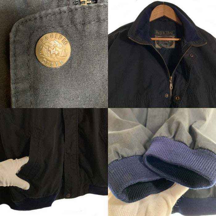 90's PACIFIC TRAIL パシフィックトレイル ジップアップ リブジャケット ポリコットン ブラック Size M 福生店