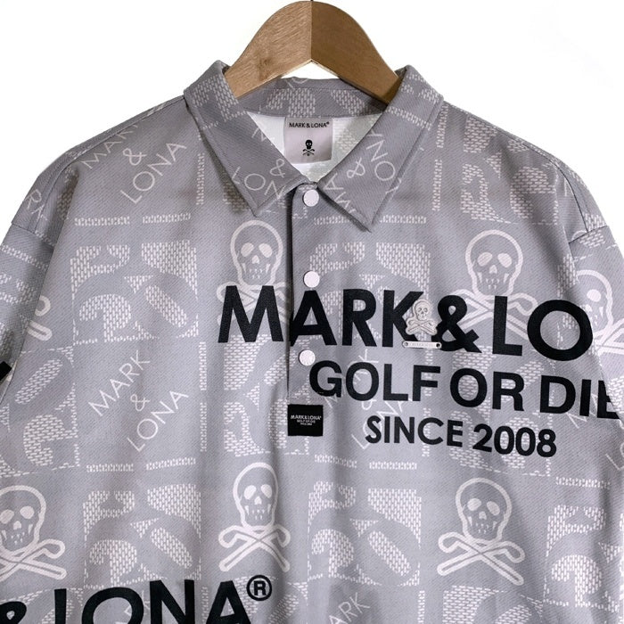 MARK&LONA マークアンドロナ FLOG Collar Polo ポロシャツ ライトグレー スナップボタン MLM-4A-AP04 ゴルフ Size 48 福生店
