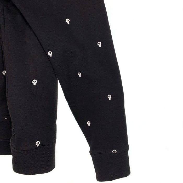 00's STUSSY ステューシー Skull Patterned Full Zip Hoodie フルジップパーカー フーディー ブラック Size XL 福生店