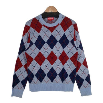 SUPREME シュプリーム 15AW Argyle Crewneck Sweater アーガイルクルーネックセーター ブルー アクリル Size S 福生店