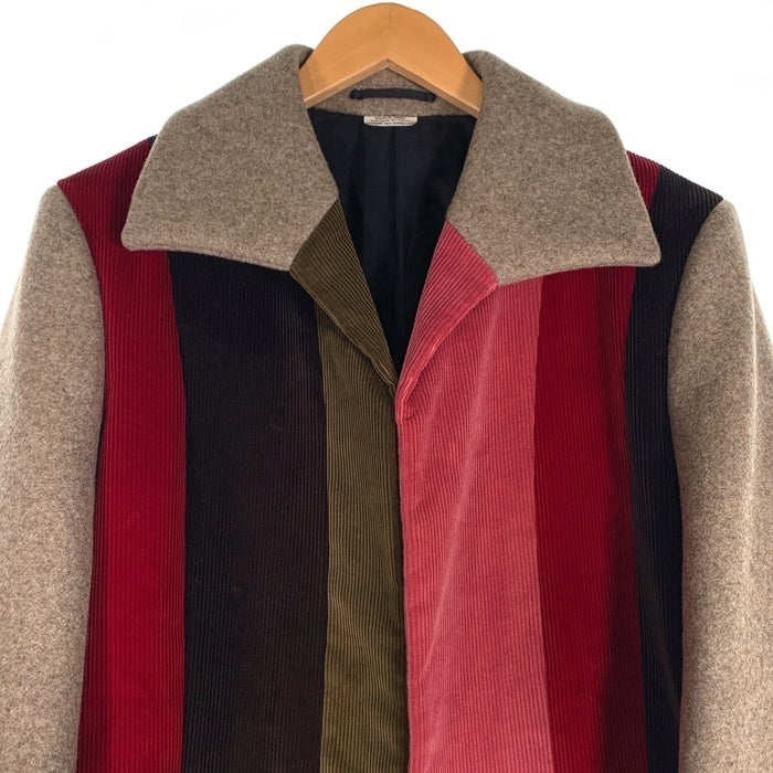 COMME des GARCONS HOMME PLUS コムデギャルソンオムプリュス ウール コーデュロイストライプ ロングコート ジャケット 本切羽 マルチカラー PJ-J053 AD2022 Size M 福生店