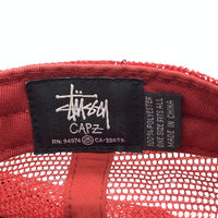 STUSSY ステューシー CAPZ ロゴプリント スナップバック メッシュキャップ レッド 福生店