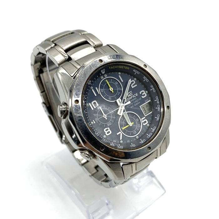 CASIO カシオ EDIFICE エディフィス ステンレススチール製 タフソーラー 腕時計 ネイビー シルバー EQW-700 福生店