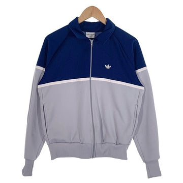 70's~ adidas アディダス トラックジャケット 襟付き ネイビー グレー 台湾製 Size L 福生店