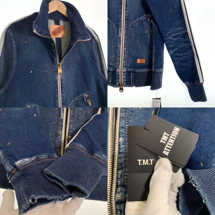 DENIM DUNGAREE インディゴ染抜きロゴ スウェットジャケット インディゴ刺し子2ndタイプジャケット ユーズドウェル
