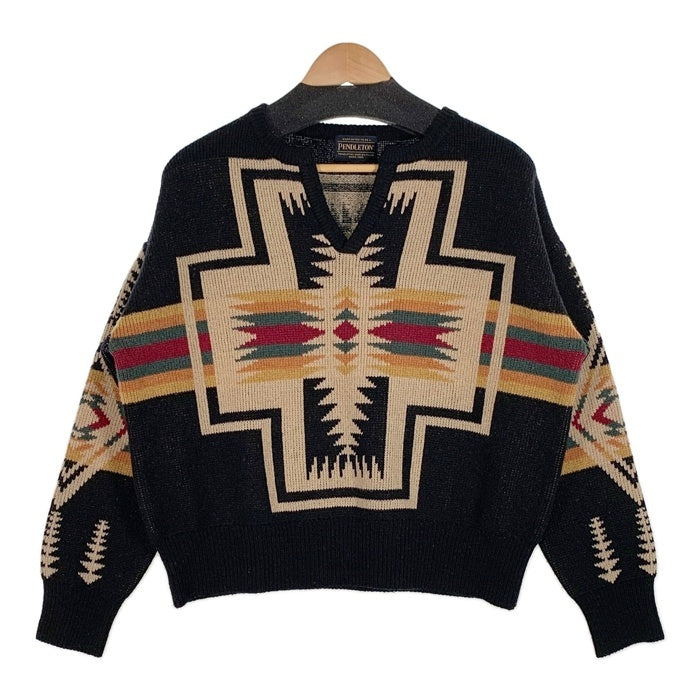 PENDLETON ペンドルトン ネイティブ柄 ウール セーター ブラック ボックス 8575-4574 Size L 福生店